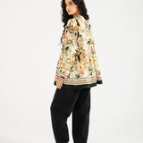 PRINTED PEPLUM TOP