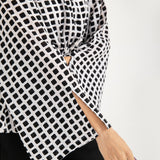 PRINTED TOP WITH DRAWCORD DETAIL