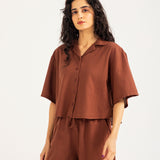 LINEN CROPPED TOP