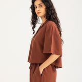 LINEN CROPPED TOP