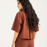 LINEN CROPPED TOP