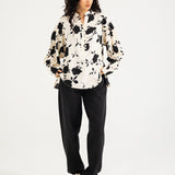 PRINTED TOP WITH SLEEVE DETAIL