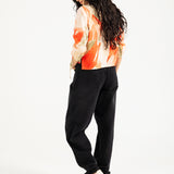 PRINTED TOP WITH SLEEVE DETAIL