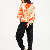 PRINTED TOP WITH HEM DETAIL