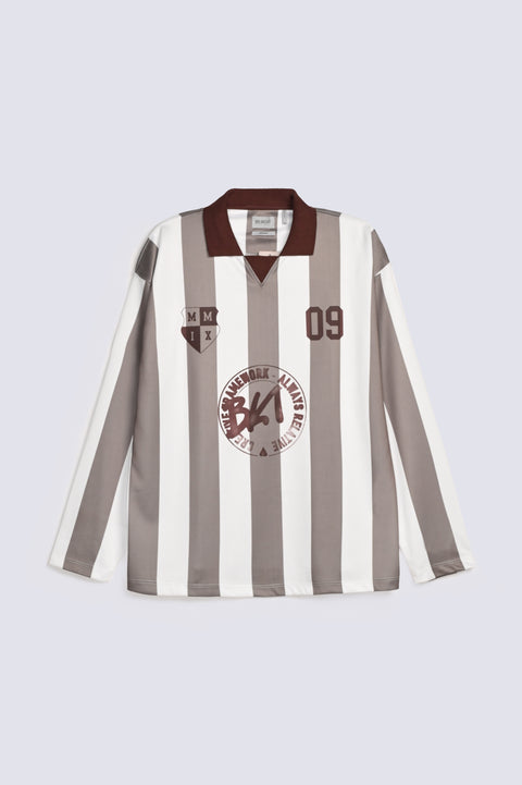 BAGGY FIT PRINTED MESH POLO