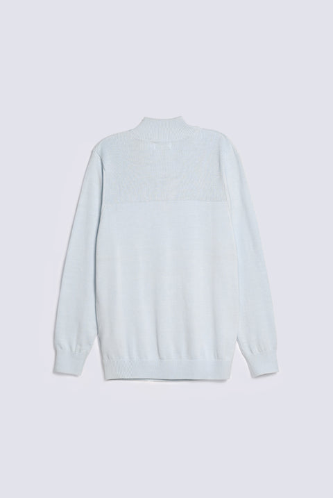 FULL SLEEVE ZIP PLACKET KNITTED POLO