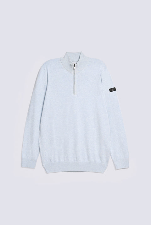 FULL SLEEVE ZIP PLACKET KNITTED POLO