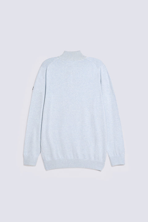 FULL SLEEVE ZIP PLACKET KNITTED POLO