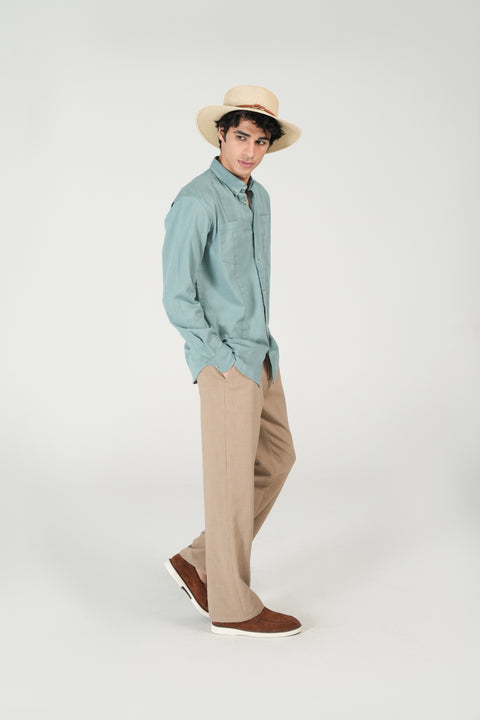 BUTTON DOWN LINEN SHIRT