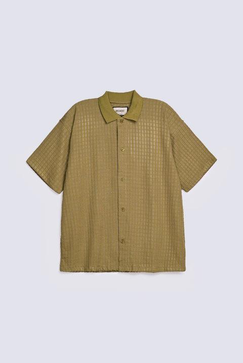 BAGGY FIT BUTTON DOWN TEXTURED SHIRT