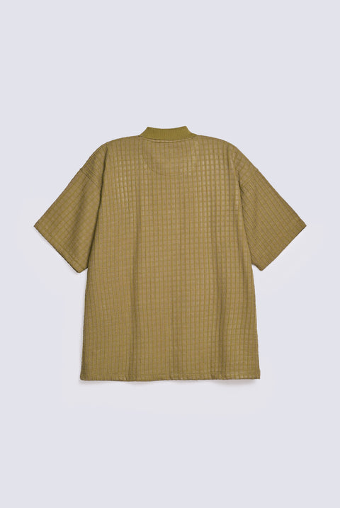 BAGGY FIT BUTTON DOWN TEXTURED SHIRT