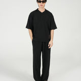 BOXY FIT TEXTURED HENLEY