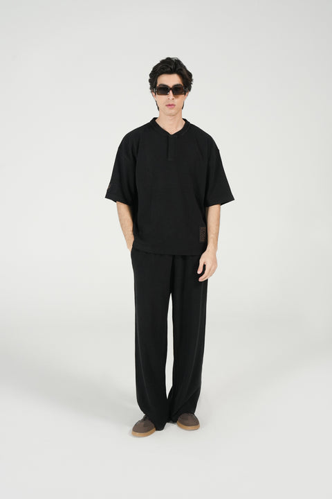 BOXY FIT TEXTURED HENLEY
