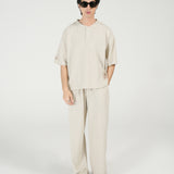 BOXY FIT TEXTURED HENLEY