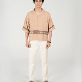 BOXY FIT RESORT COLLAR PRINTED SHIRT