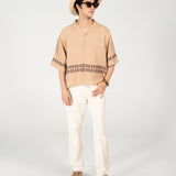 BOXY FIT RESORT COLLAR PRINTED SHIRT