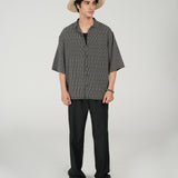 BAGGY FIT TEXTURED STRIPED SHIRT