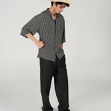 BAGGY FIT TEXTURED STRIPED SHIRT