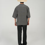 BAGGY FIT TEXTURED STRIPED SHIRT