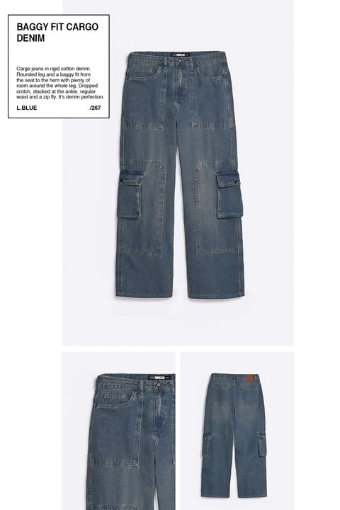 BAGGY FIT CARGO DENIM