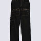 WIDE LEG FIT CARGO DENIM