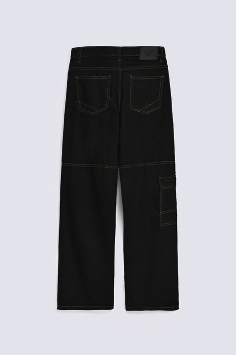 WIDE LEG FIT CARGO DENIM