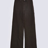WIDE LEG DENIM WITH FRONT PLEAT