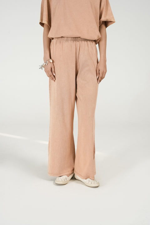 ACID WASH WIDE LEG TROUSER