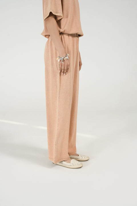 ACID WASH WIDE LEG TROUSER