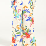 PRINTED FLORAL WIDE LEG TROUSER
