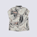 PRINTED TOP WITH BALLOON HEM