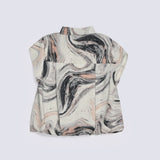 PRINTED TOP WITH BALLOON HEM