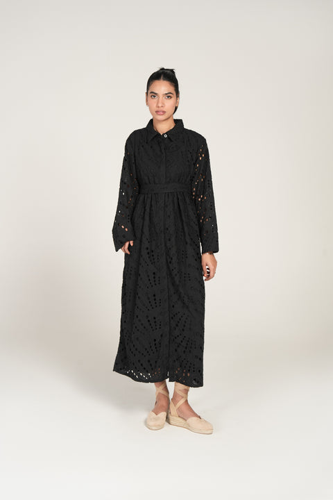 ALL OVER EMBROIDERED DRESS