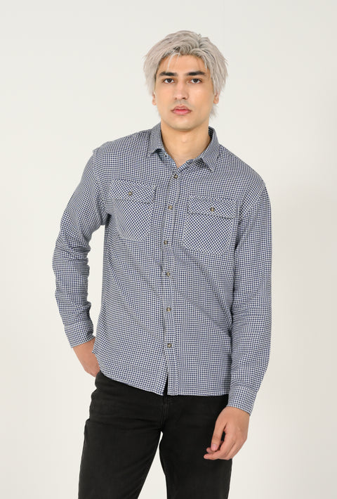 BUTTON DOWN DOBBY CHECK SHIRT