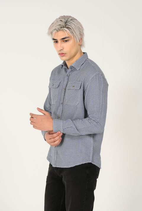 BUTTON DOWN DOBBY CHECK SHIRT