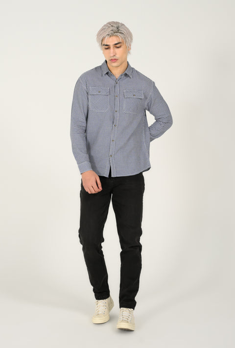 BUTTON DOWN DOBBY CHECK SHIRT