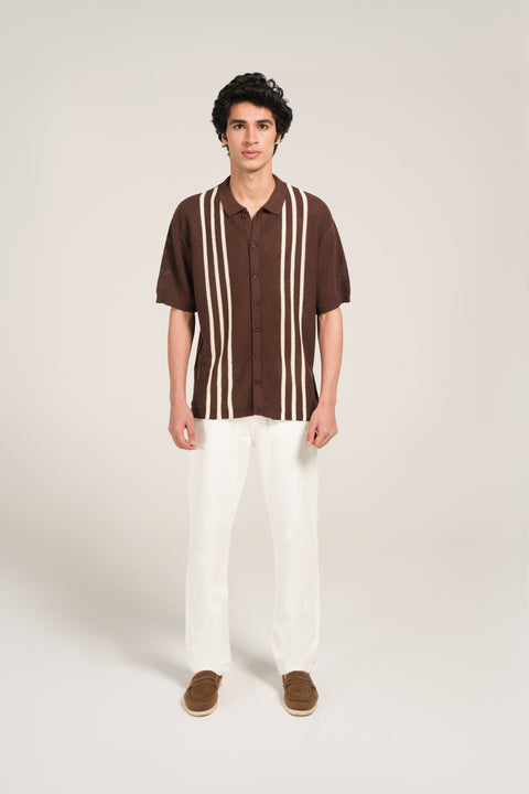 BOXY FIT BUTTON DOWN KNITTED POLO