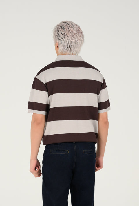 KNITTED STRIPED POLO