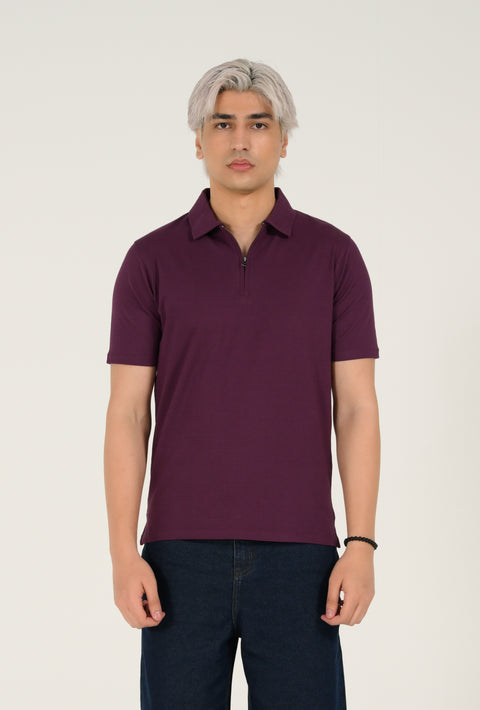MODAL CLOUD FEEL ZIP PLACKET POLO