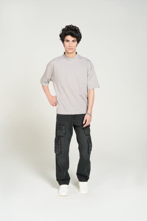 BOXY FIT MOCK NECK TEE