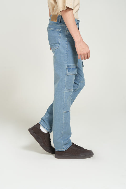 SLIM RELAXED FIT CARGO DENIM