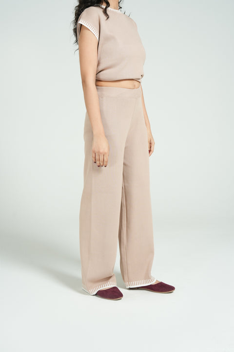 CONTRAST KNIT TROUSER