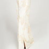 EMBOSSED PRINTED WIDE LEG TROUSERS