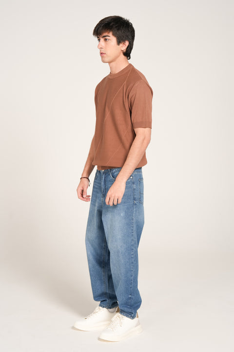 TEXTURED KNITTED TEE