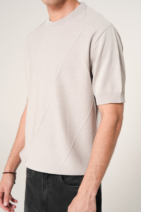 TEXTURED KNITTED TEE