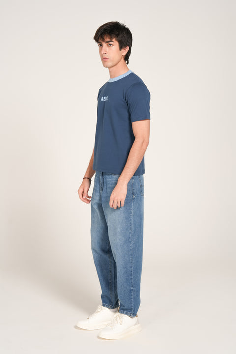 SLIM CROPPED CONTRAST RIB TEE