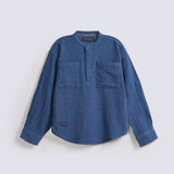 BOYS DROP SHOULDER TEXTURED SHIRT