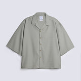 RESORT COLLAR BOXY FIT TEXTURED SHIRT