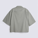 RESORT COLLAR BOXY FIT TEXTURED SHIRT