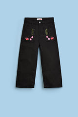GIRLS EMBROIDERED LOOSE TROUSERS
